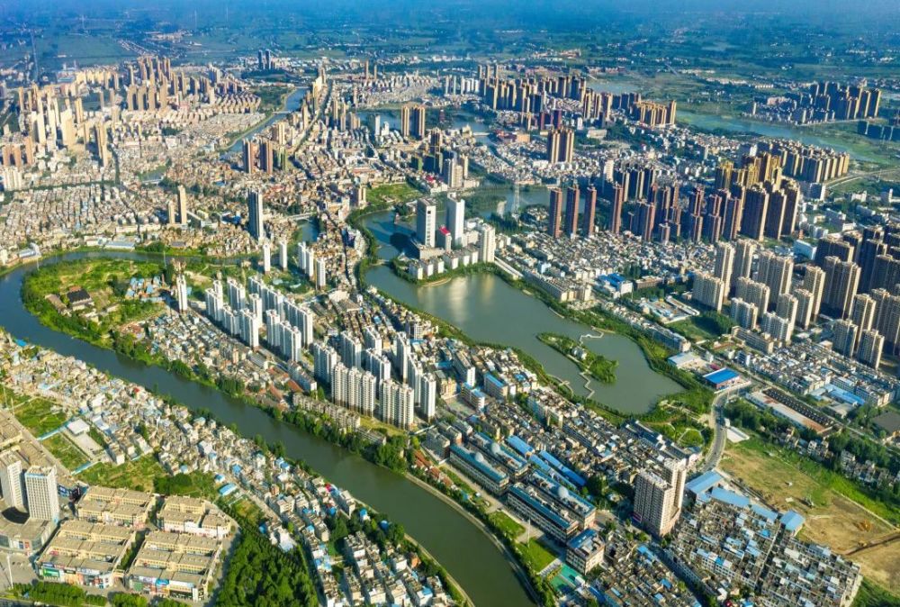 空中俯瞰天门城区原来这样震撼