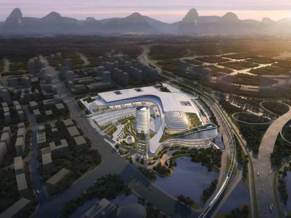 桂林新国际会展中心项目效果图观看"桂林新国际会展中心工程建设"实时