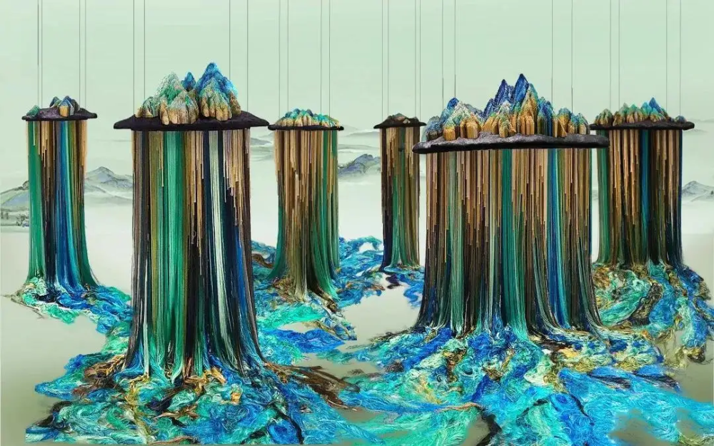 驻留艺术家对话|蒋昀格:用丝线演绎青绿山水的青年艺术家_腾讯新闻