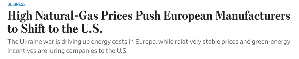 美媒：美国正吸走制造业，给欧洲留下“永久伤痕”