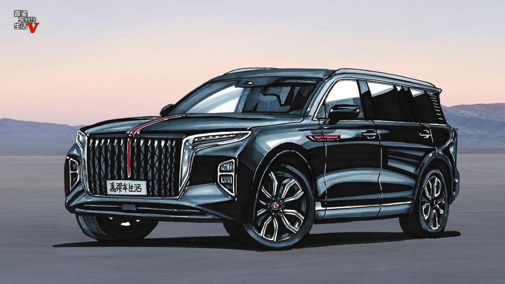 手绘揭秘,红旗hs6中大型豪华suv_腾讯新闻
