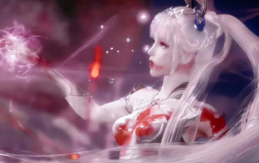 此时的小舞已经伤痕累累,而头发也因为战斗一瞬间变成了白色,不过从