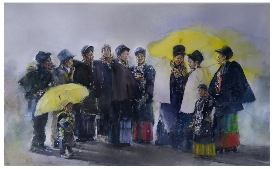 湖南水彩画邀请展丨邓新影:《大凉山美好日子》_腾讯新闻