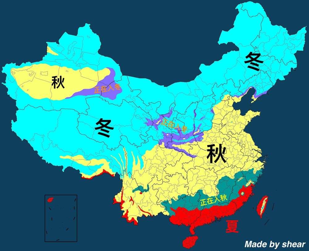 西北和青藏很多地方已经完成入冬进程,三大片冬天连为一体,占全国面积