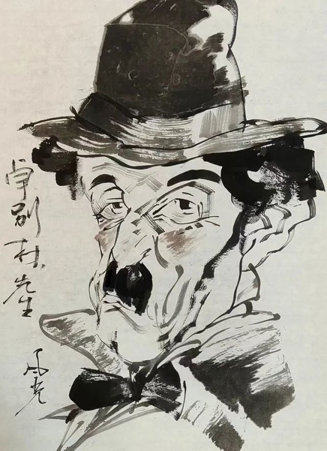 喜剧大师卓别林肖像漫画