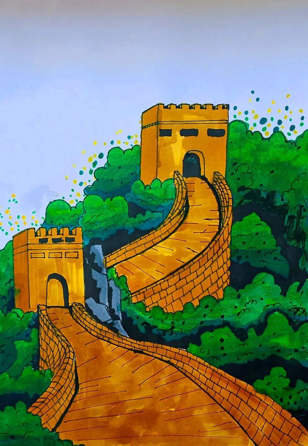 山河大学路小学呼伦南路校区开展喜迎二十大寸心寄华夏诗画接力主题