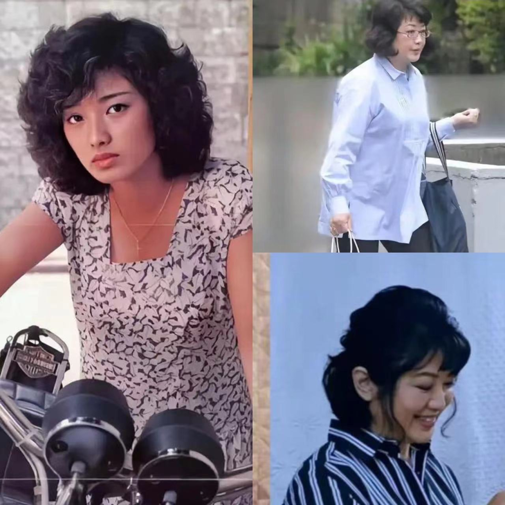 山口百惠老了发福也好看,穿素衣低调出行,脸型圆润依旧优雅贵气