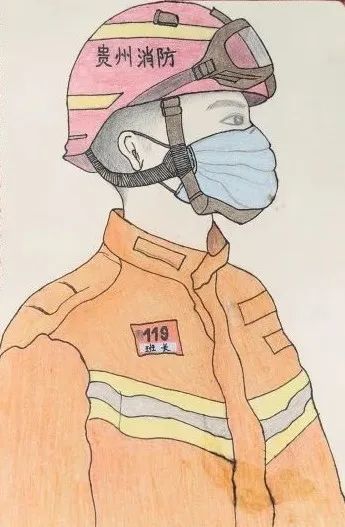 初中生送画表白蓝朋友长大后我也要当消防员