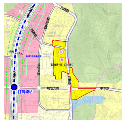 甘荫塘片区2宗地块规划公布,总用地12.94公顷,周边二手房价7000元㎡