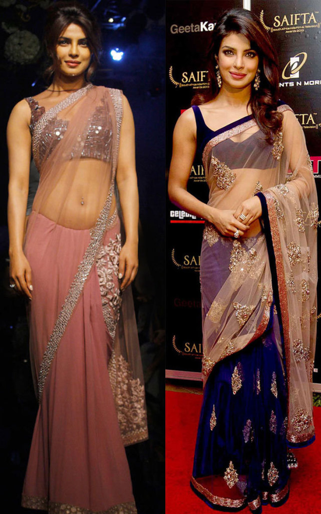 印度女星朴雅卡过节穿纱丽,明显胖了,小10岁丈夫牵手岳母很孝顺