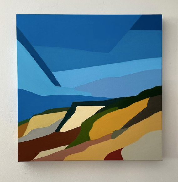 她用几何形状,画出疗愈系的抽象海景