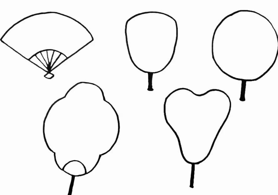 简笔画作图:苏天颖"题诗扇面画"简笔画轮廓参考简笔画作图:苏天颖书签