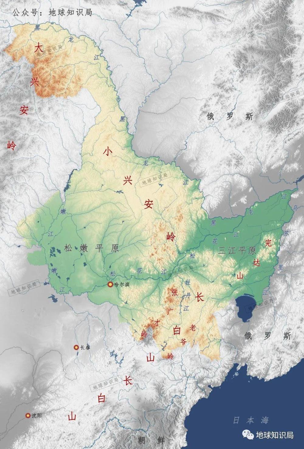 的大興安嶺 ,小興安嶺,張廣財嶺,老爺嶺和完達山是謂