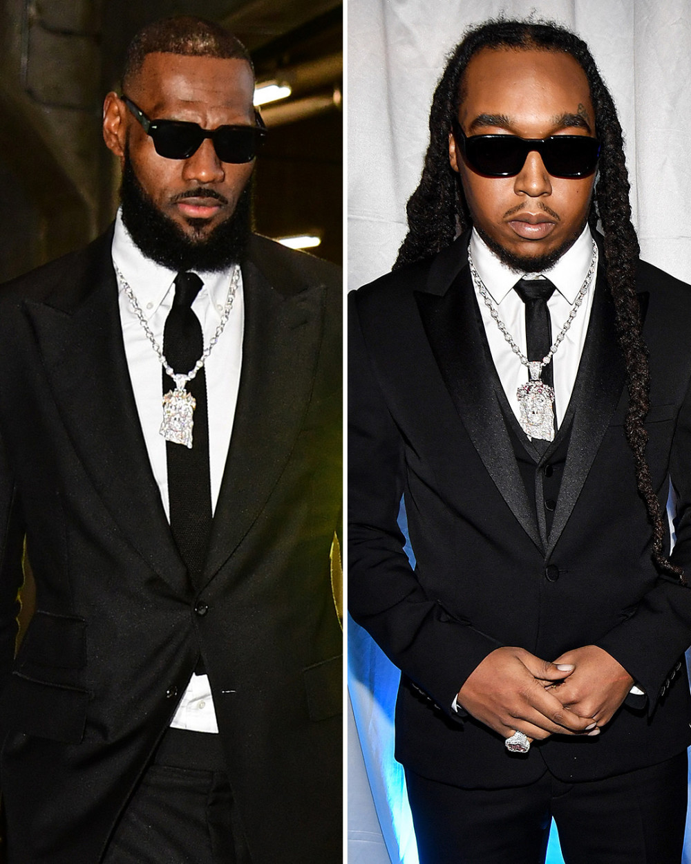 老詹赛前身穿同款西装 悼念此前遭枪击身亡的知名说唱歌手takeoff