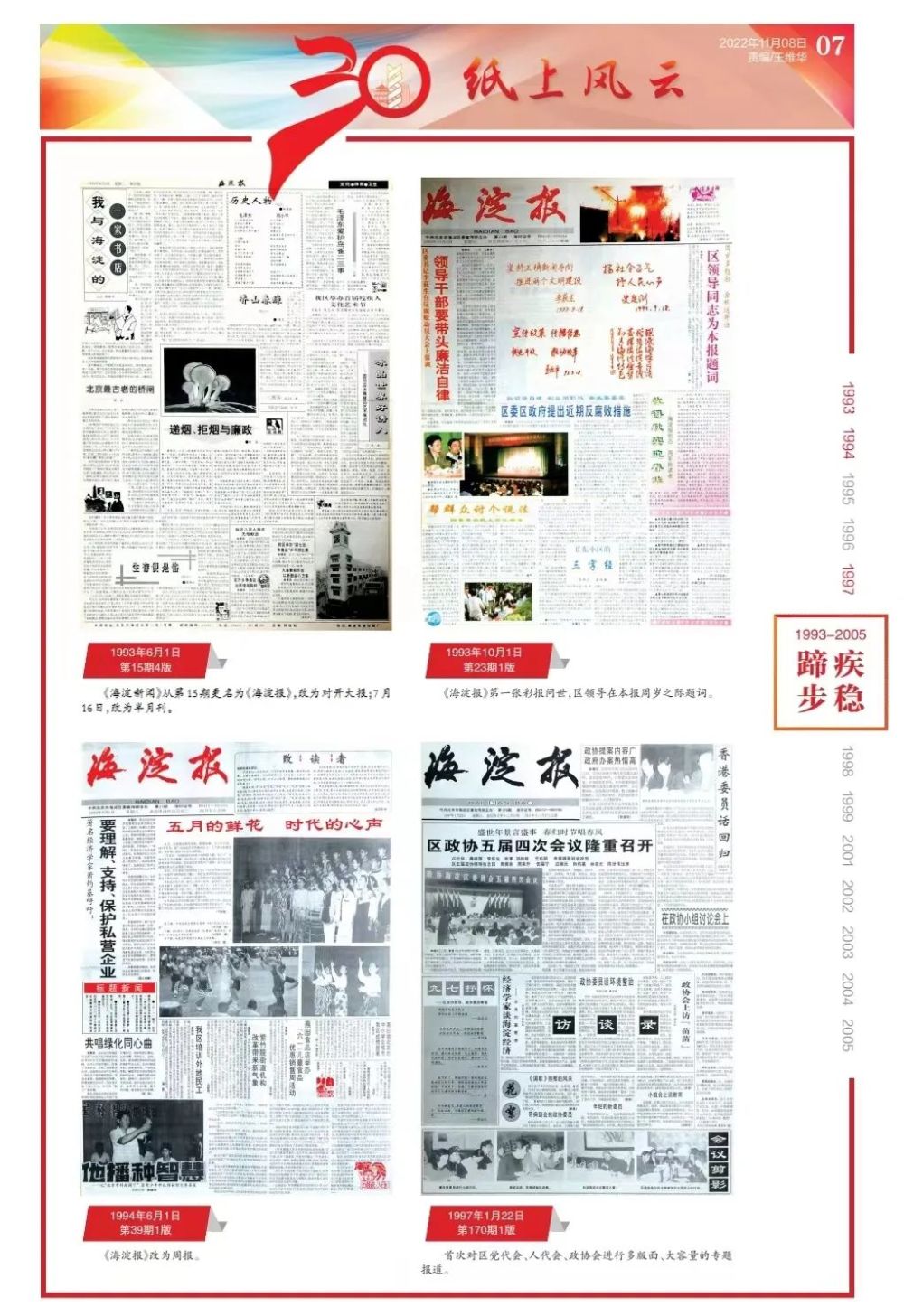 王合生李俊杰刘长利刘勇寄语！《海淀报》创刊30周年特刊来了——