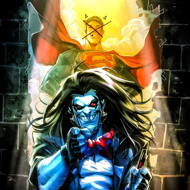 在dc漫画中,lobo是一位星际赏金猎人,也是超人的冤家对头,两人有时会