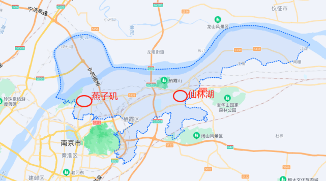 南京栖霞区燕子矶地图图片