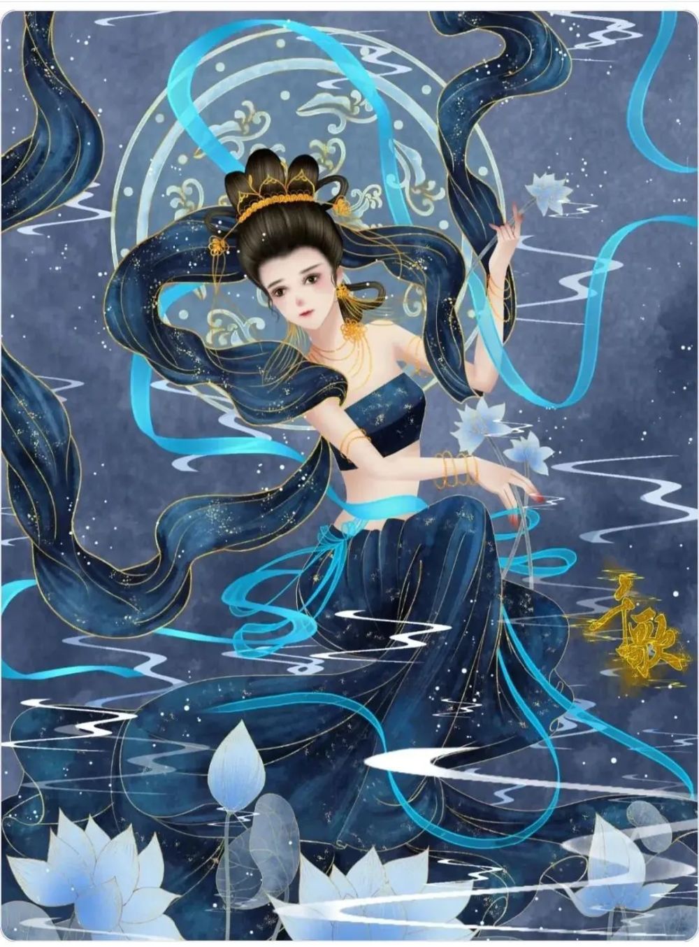 敦煌飞天造型图案,翩若惊鸿,美若天仙!_腾讯新闻