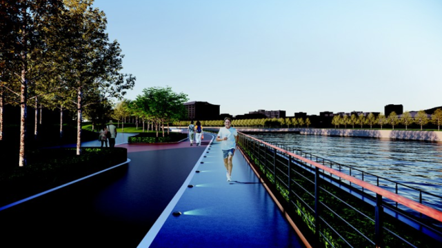 泉水河公园三期建设正在进行中