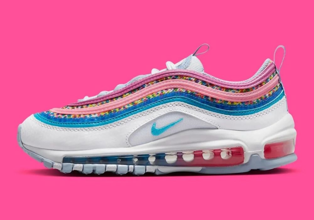 新配色 air max 97 官图曝光!彩虹鞋面骚气十足!_腾讯新闻