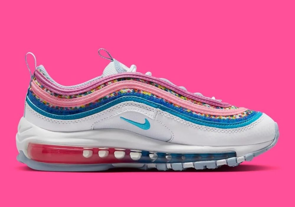 新配色 air max 97 官图曝光!彩虹鞋面骚气十足!_腾讯新闻