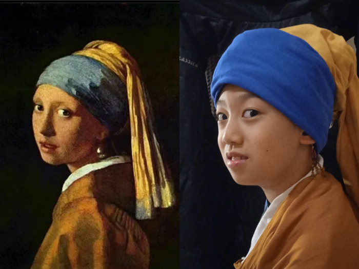 从东方雅韵到西方风情,从名人自画像到电影明星,孩子们模仿的名画人物