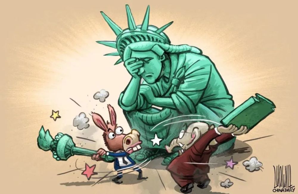 有意思的是,虽说是讽刺漫画,但这两种动物形象竟然真的被两个党派接受