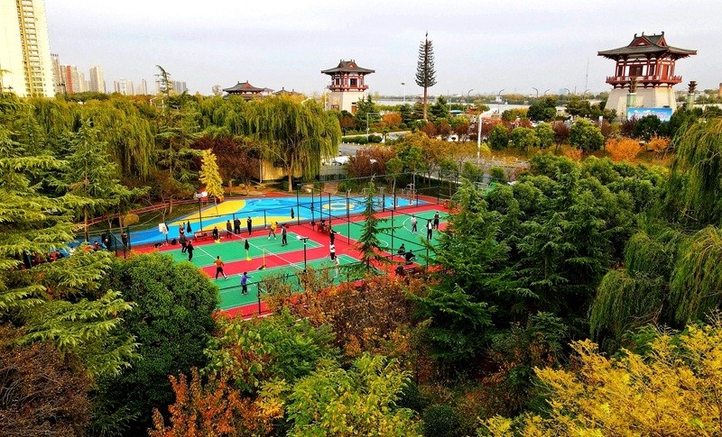 西工区洛阳桥社区体育公园建成开放组图视频