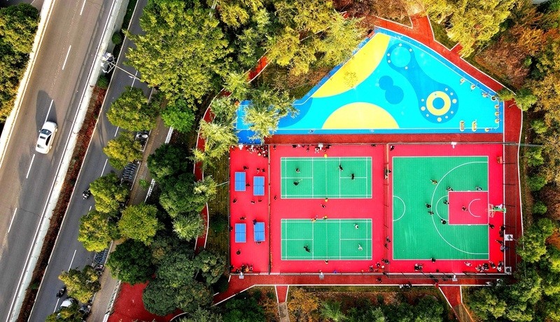 西工区洛阳桥社区体育公园建成开放组图视频