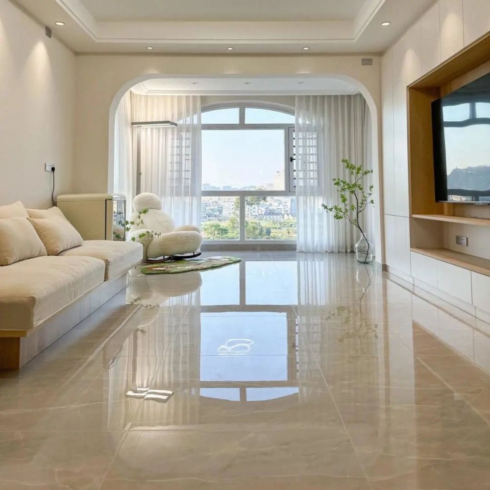 原木风亮面地砖土气那是你不会搭看看这家耐看又敞亮