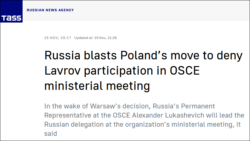 波兰拒绝俄外长参加欧安组织会议，俄外交部：史无前例的挑衅常州英语培训