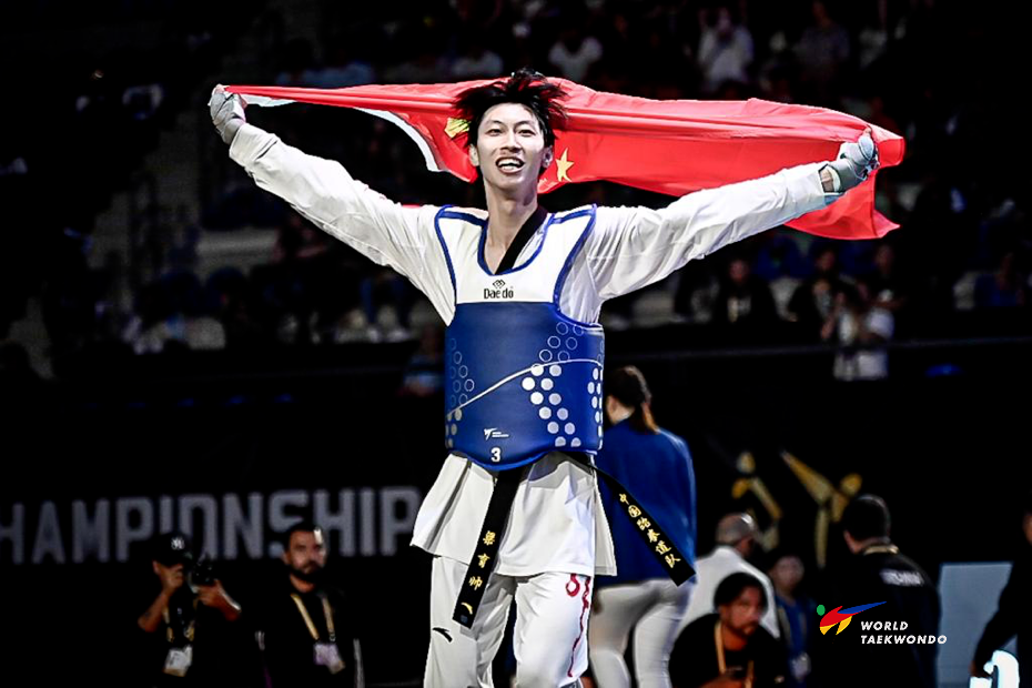 这是梁育帅首次在跆拳道世锦赛夺冠,也是我国第二个世界跆拳道锦标赛