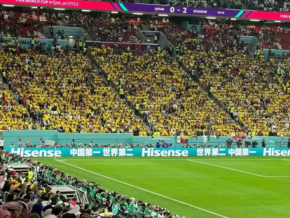 纳闷:世界杯上出现的中文广告,在卡塔尔的比赛现场能看到吗?