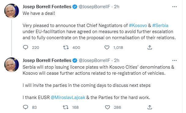 欧盟外交官：塞尔维亚将停止发放带有科索沃城市标志的车牌有谁用过叮咚课堂觉得怎么样