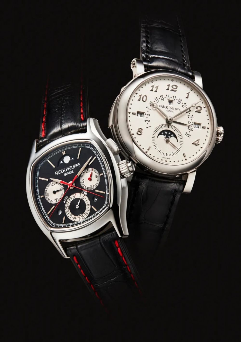 百达翡丽 18k白金自动上弦腕表超级复杂功能时计系列,型号5213g 三问