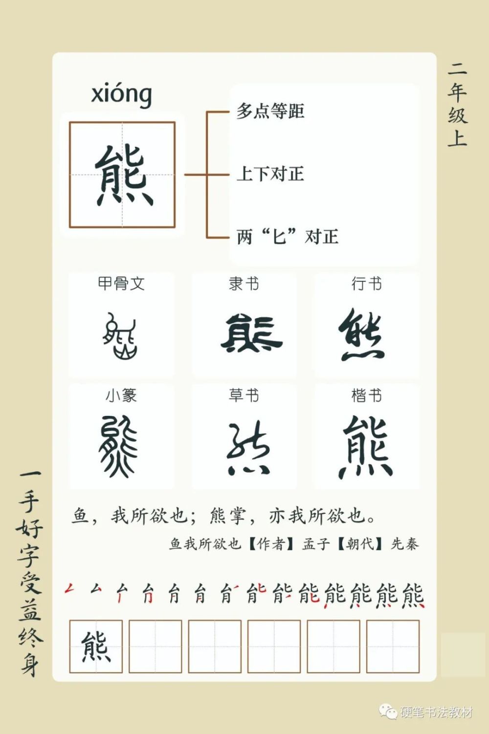 每日一字【例字】熊【部首】上下∥灬部【解形】形声【组词】熊猫