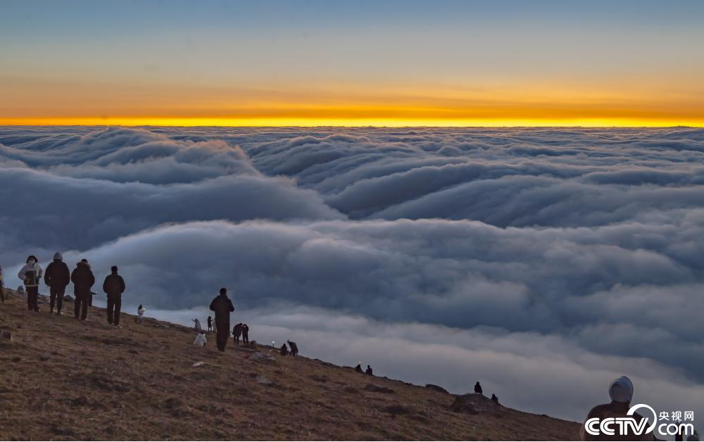 甘肃陇南高山牧场现云海景观
