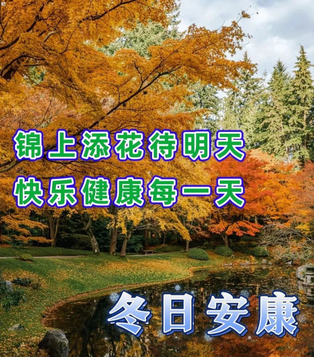 冬日早上好表情包图片带字,温馨的朋友圈给朋友的问候祝福语暖心早上