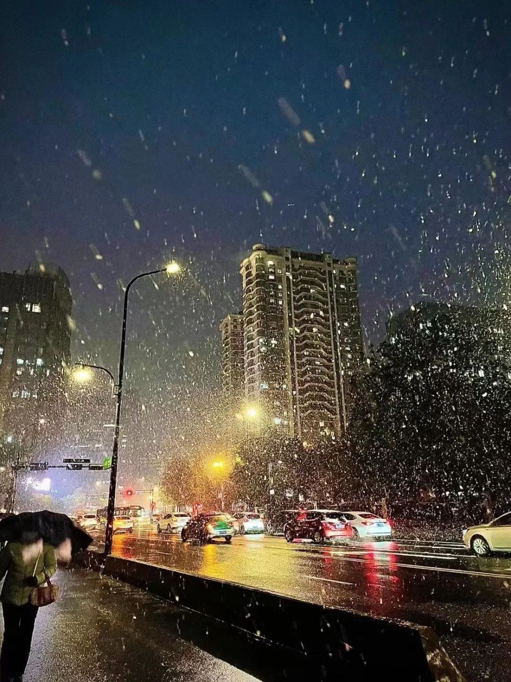 下大雪的图片夜景图片