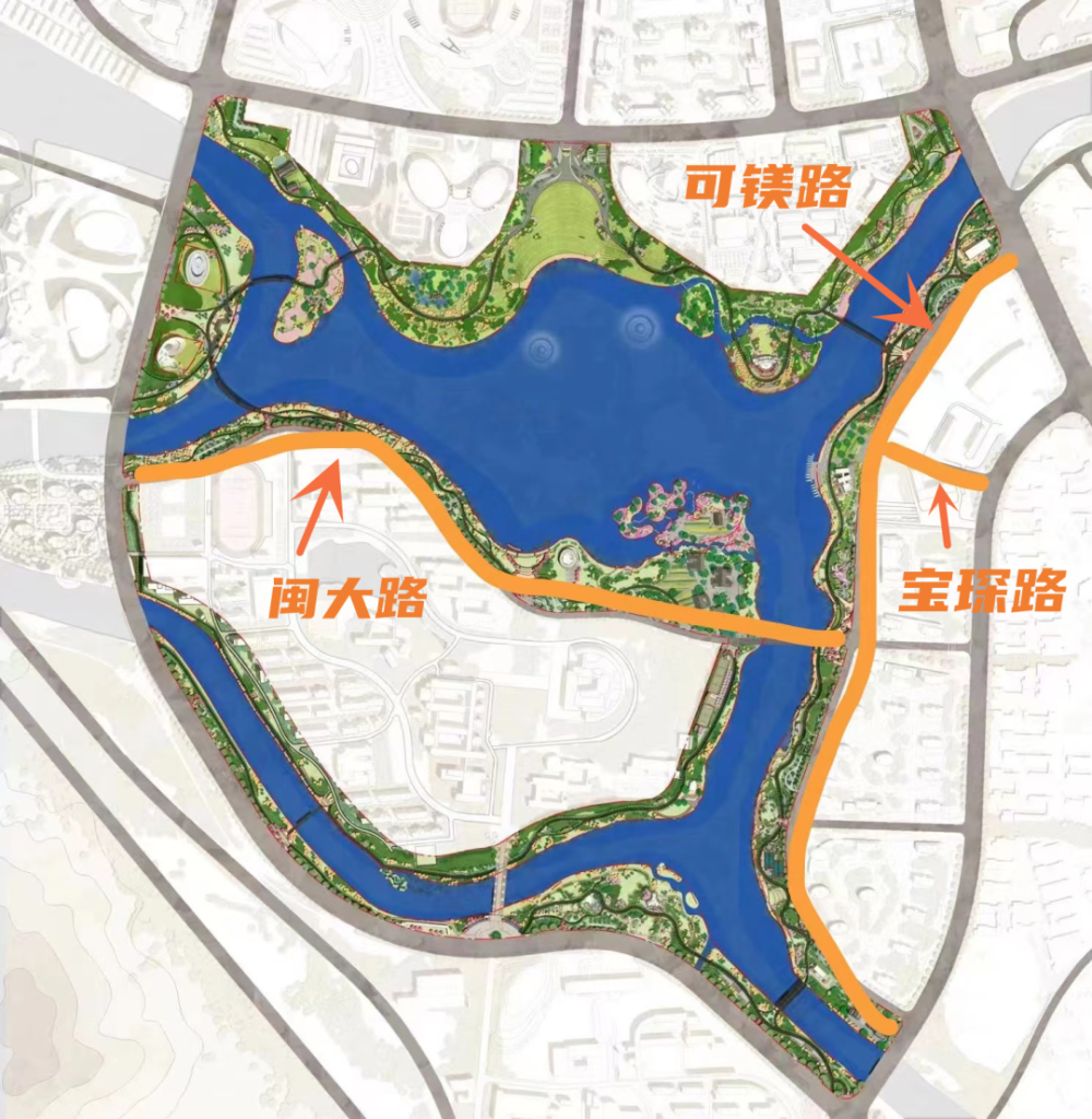 旗山湖公园的每座桥都有了新名字,与福州大学城有关