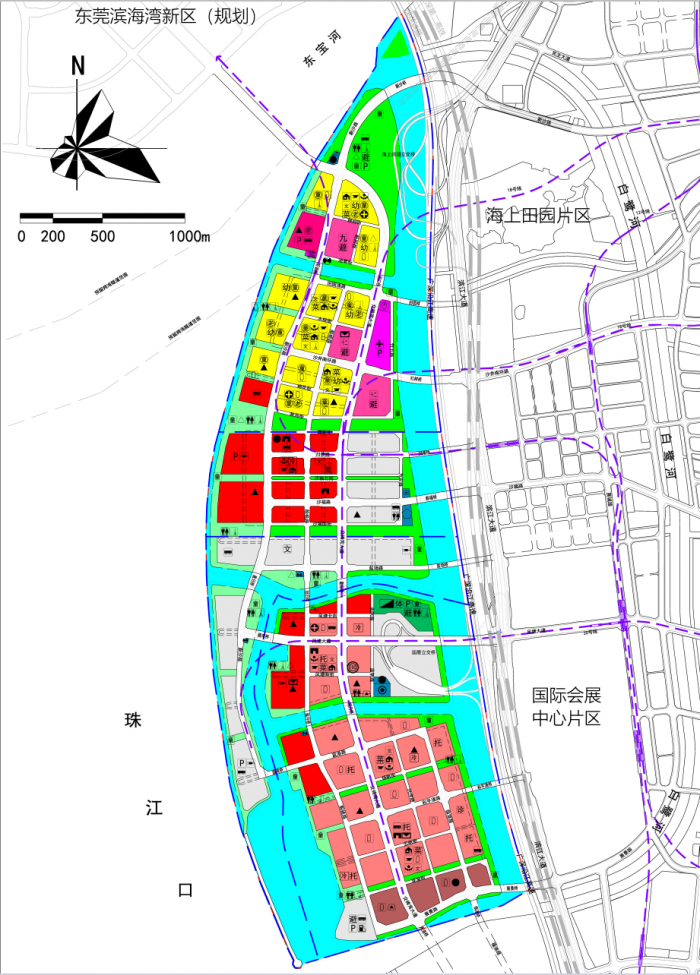 构建一心一湾,北城南业总体空间结构 深圳海洋新城控制性详细规划