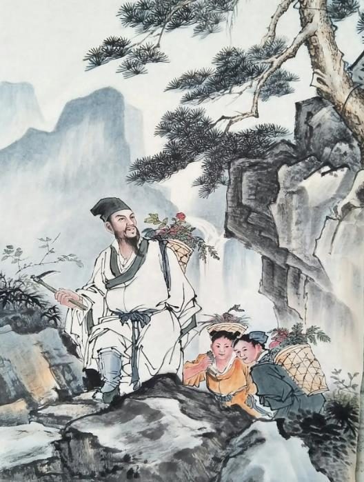 67看到日头下山,李时珍也想休息会儿,再去山上采药.