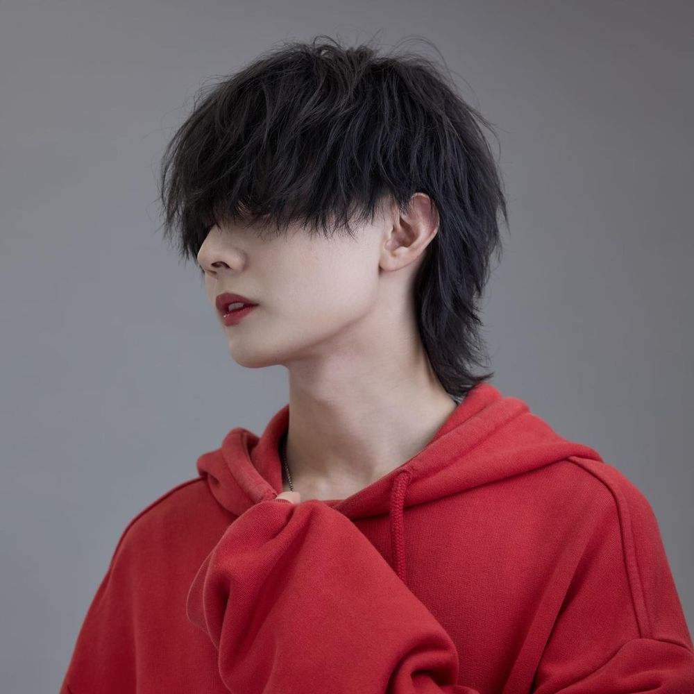 也是当下很多年轻男士都比较喜欢的狼尾发型,配上蓬松的烫发,看着有