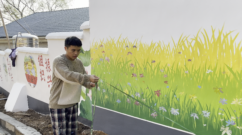 长沙小伙走遍湖南乡村画墙绘随处都是画板网友快来我们村