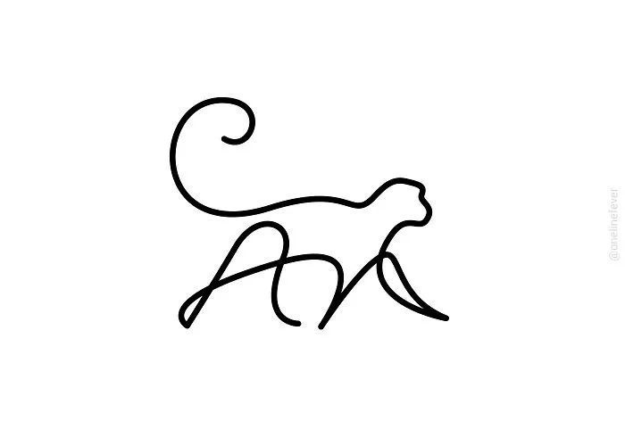 精炼至极只用一笔画出来的动物看得人舒适极了