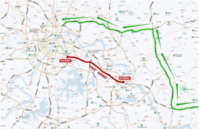 襄阳,十堰等地区,可在g50沪渝高速武穴西互通(k735)处通行s29麻武高速