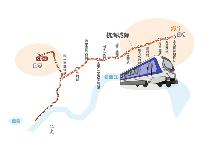 这是因为,杭海城际和更多的杭州地铁线路连接换乘,就能更好地融杭一体