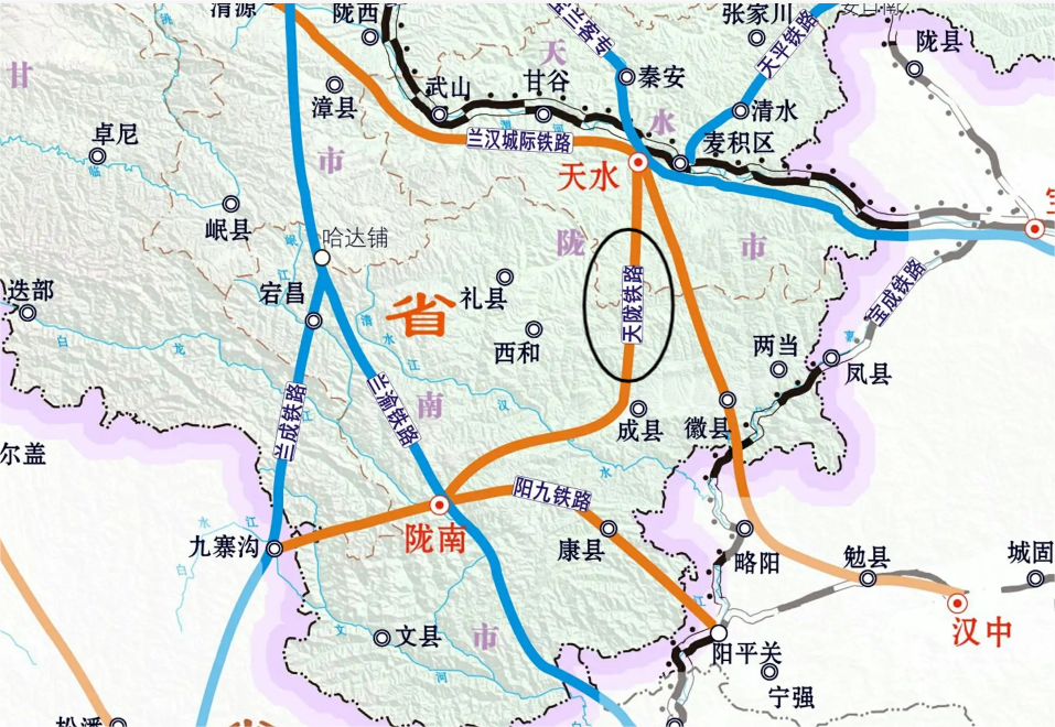 天水到陇南铁路详细图图片