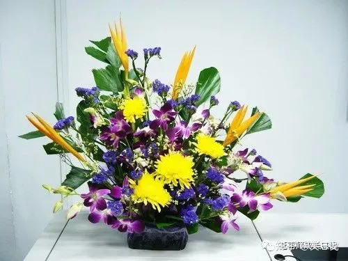 平卧式不等边三角形花艺