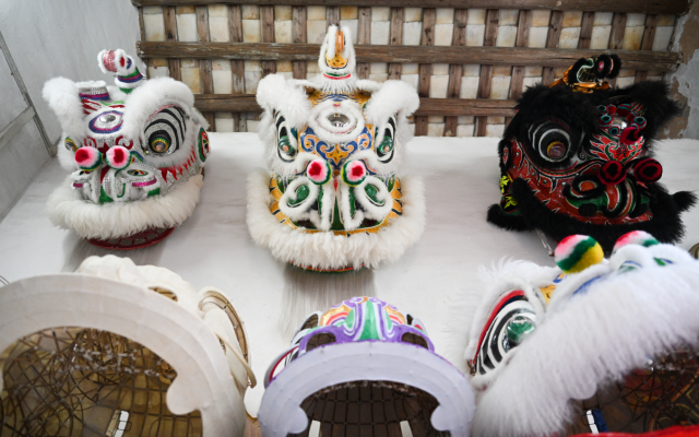 鹤山狮狮头造型别具一格.